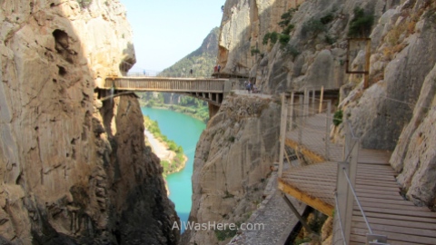 La pasarela del Caminito del Rey en El Chorro, Provincia de Málaga, Andalucía, España